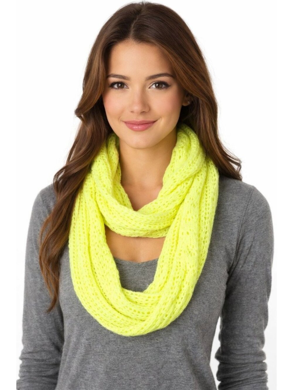Aeropostale Neon Yellow Knit Infinity Scarf
